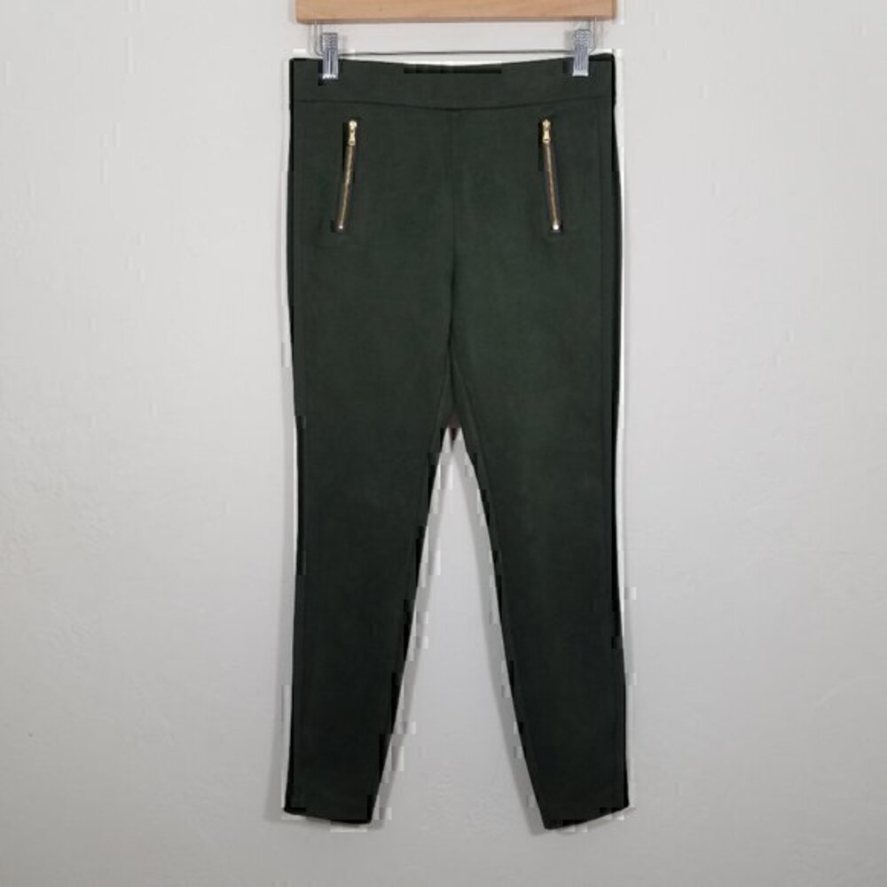 LOFT Petites Pull-On Pants Legging Suede Green Size SP